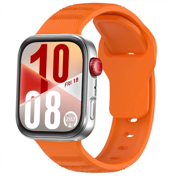 Huawei Watch Fit 4 Fit 4 Pro İle Uyumlu Yumusaş Soft Silikon Kordon Kayış  Turuncu