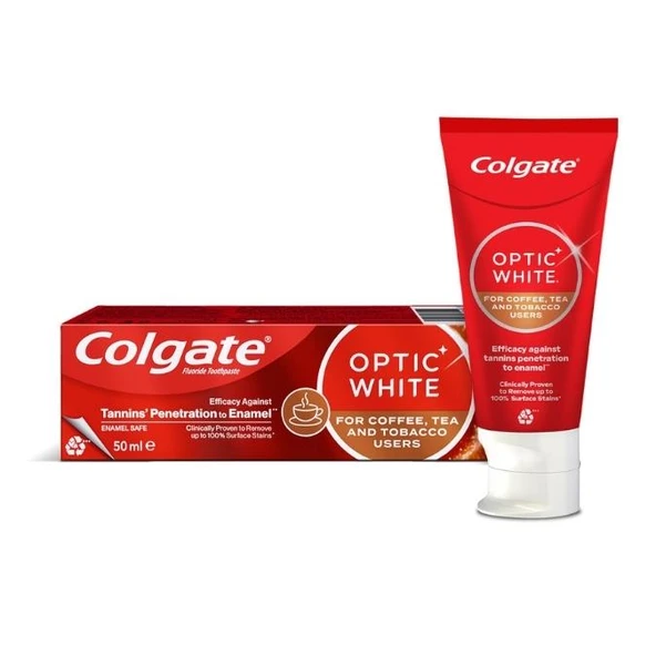 Colgate Optic White Kahve, Çay ve Tütün Kullananlar İçin Diş Macunu 50 ml