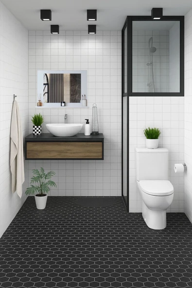 Yakut Stil 60x45 Beyaz Raflı Banyo Aynası