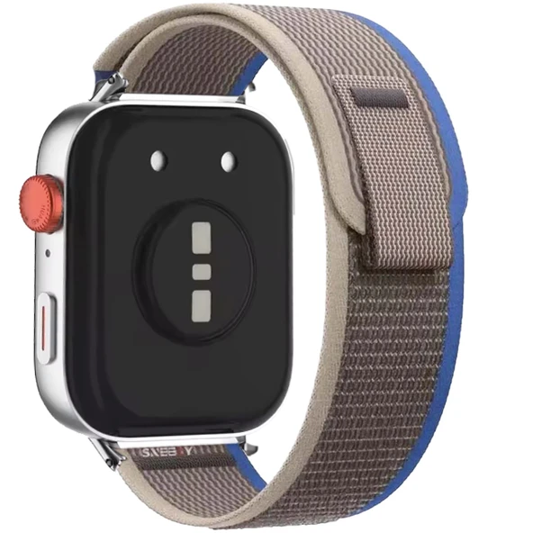 Huawei Watch Fit 3 İle Uyumlu Wander Trail Loop Nylon Hasır Kumaş Kordon  Mavi - Resim 2