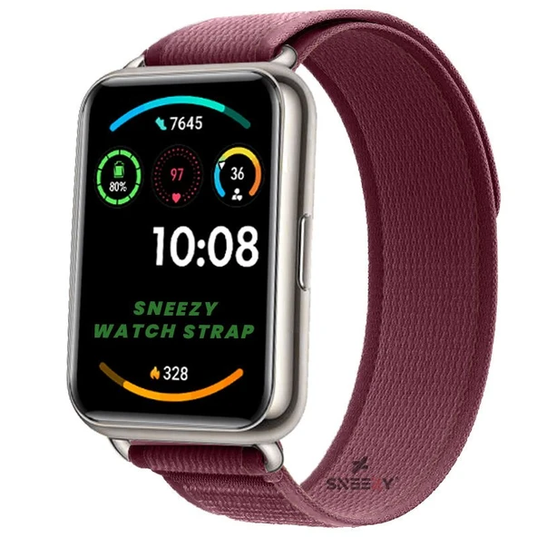 Huawei Watch Fit 2 Uyumlu Wander Trail Loop Spor Yumuşak Kumaş Kordon  Kırmızı ürün görseli