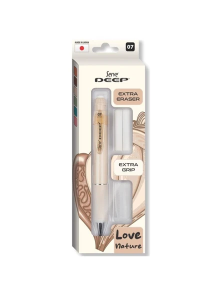 Serve Deep Kalem Grıp Silgi Yedekli Set 07 Mm Fildişi