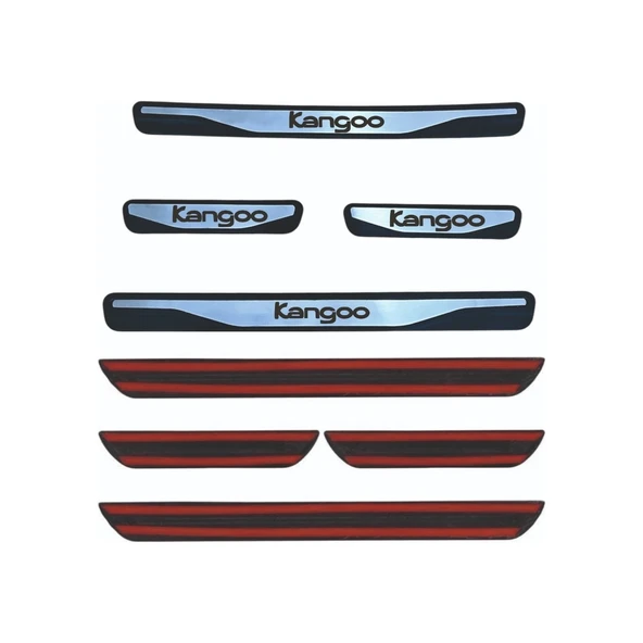 Kangoo Kapı Eşiği 2008-2013 New Krom Kapı Eşiği 4 Parça Paslanmaz Çelik - Resim 2