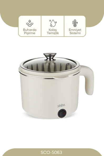 Sinbo Sco-5063 Çok Fonksiyonlu Buharlı Pişirici Uyumlu