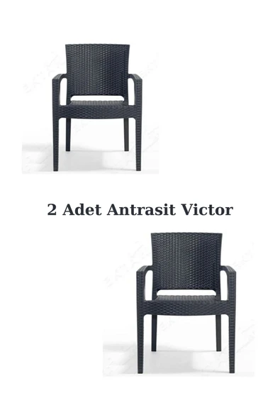 ZİYNET HOME Rattan Sandalye 2 Adet Rattan Victor Kollu Sandalye Koltuk 2'li Set A plus - 4