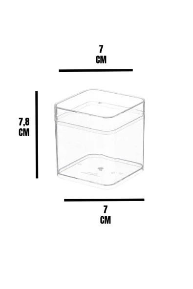Kapaklı Plastik Kare Tatlı Kabı 250 cc - 3