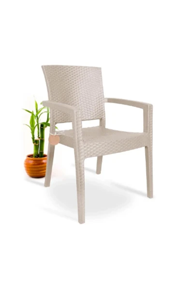 ZİYNET HOME Rattan Sandalye 2 Adet Rattan Victor Kollu Sandalye Koltuk 2'li Set A plus - 11
