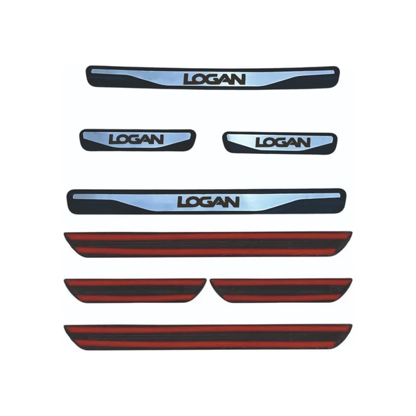 Logan Kapı Eşiği 2005-2013 New Krom Kapı Eşiği 4 Parça Paslanmaz Çelik - Resim 2
