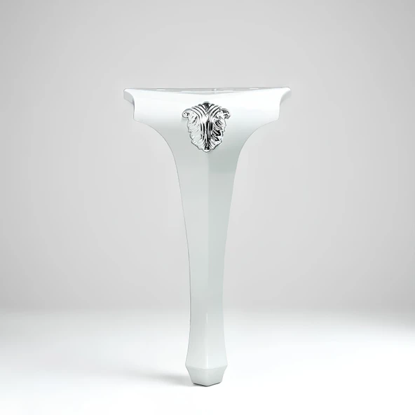 Lukens Beyaz Gümüş Sehpa Masa Ayakları 40 cm Plastik Ayak Mobilya Zigon Çay Orta Sehpası Ayağı Sehpa - 4