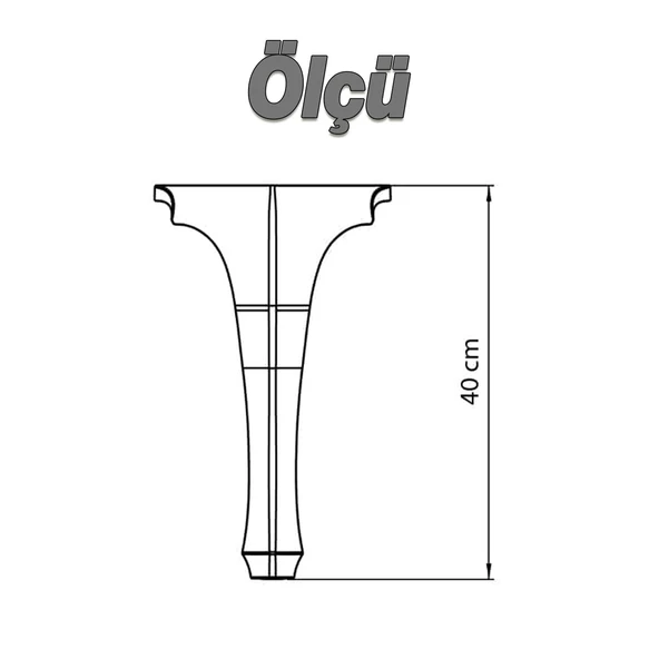 Lukens Beyaz Gümüş Sehpa Masa Ayakları 40 cm Plastik Ayak Mobilya Zigon Çay Orta Sehpası Ayağı Sehpa - 5
