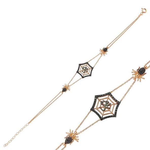 Gümüş Rose Örümcek Ağı Bayan Bileklik ürün görseli 1