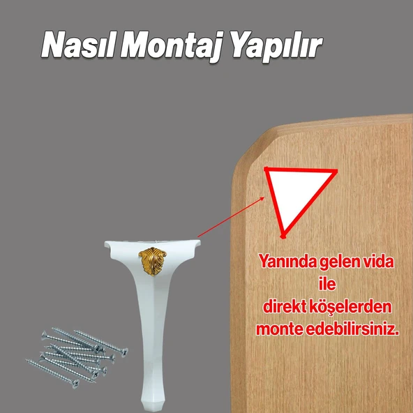 Lukens Sehpa Masa Ayakları 40 cm Beyaz Plastik Ayak Mobilya Zigon Çay Orta Sehpası Ayağı Sehpası - 3