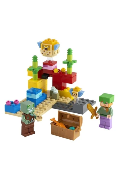 LEGO ® Minecraft™ Mercan Kayalığı 21164 - Yaratıcı Minecraft Deniz Oyuncağı Yapım Seti (92 Parça) - 2