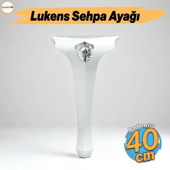 Lukens Beyaz Gümüş Sehpa Masa Ayakları 40 cm Plastik Ayak Mobilya Zigon Çay Orta Sehpası Ayağı Sehpa