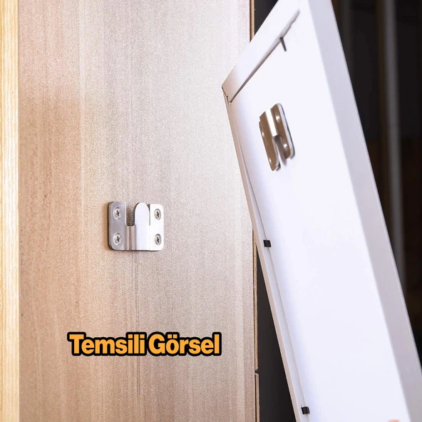 Metal (1 Çift Takım) Baza Başlık Mobilya Karyola Köşe Koltuk Birleştirme Sacı Saç Bağlama Braketi - 8