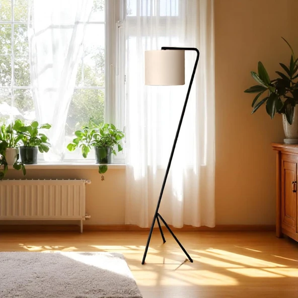 Halde Tripod Ayaklı Siyah Lambader - 2