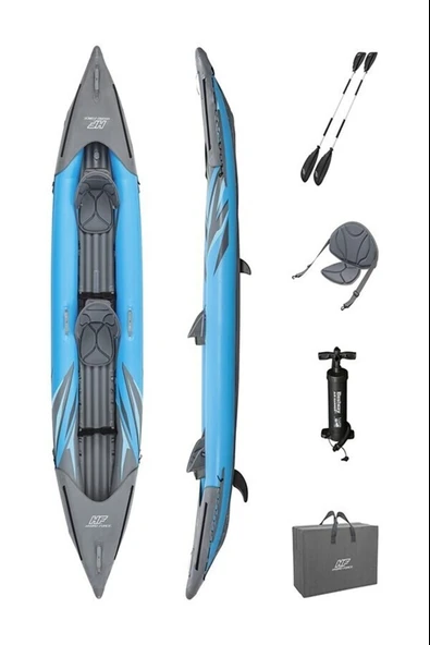 Bestway 65144 Hydro-force X2 Surge Elite 2 Kişilik Kano 382x94*42cm + 2 Adet Kürek + Pompa + Taşıma Çantası