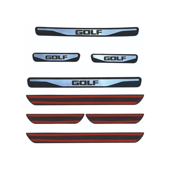 Golf 5 Kapı Eşiği 2004-2009 New Krom Kapı Eşiği 4 Parça Paslanmaz Çelik - 2
