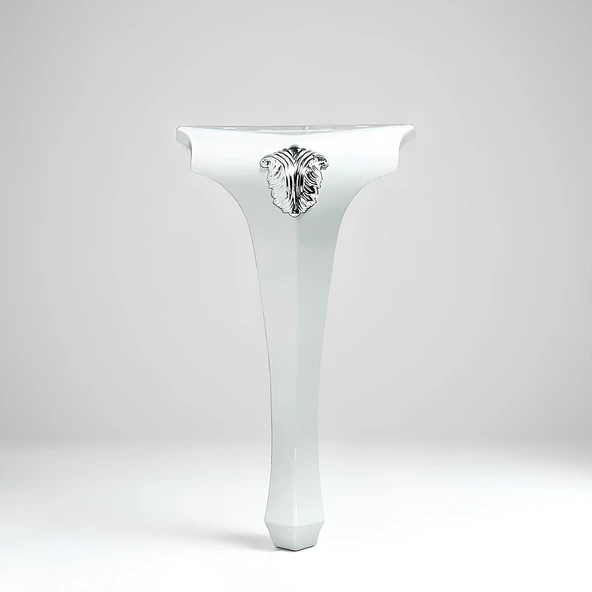 Lukens Beyaz Gümüş Sehpa Masa Ayakları 40 cm Plastik Ayak Mobilya Zigon Çay Orta Sehpası Ayağı Sehpa - 3