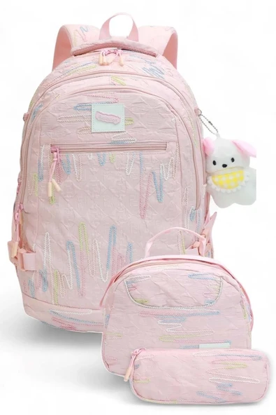 Relaxion İthal Aksesuarlı 6 Bölmeli Termal Beslenmeli Kalemlikli İlkokul Sırt Çantası 14SYG30 - Resim 8