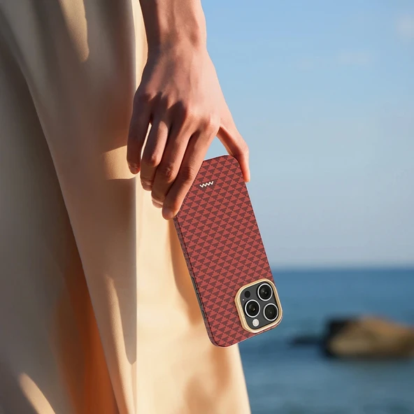 Apple iPhone 16 Pro Max Kılıf M-safe Şarj Özellikli Raptic Aramid Skin Origin Serisi Kapak - Resim 9