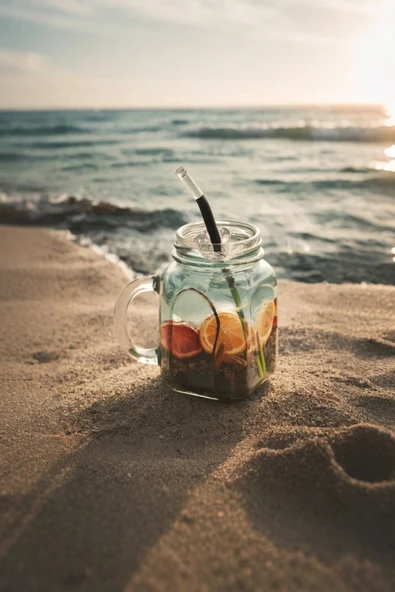 4'lü Kavanoz Bardak Pipet Hediyeli Set Model Kokteyl Soğuk Kahve Meşrubat Bardak Seti 350 ml - 7