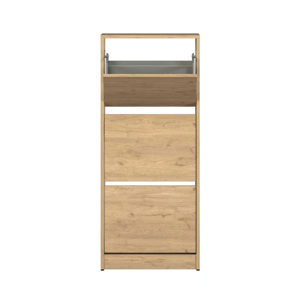 Flat Duo Üç Katlı Ayakkabılık Florida Meşe 51x119x26 cm - 3
