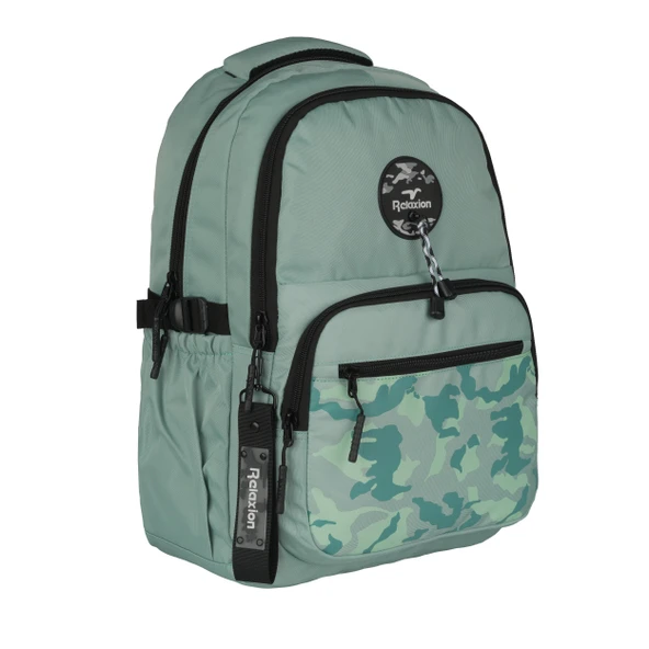 Relaxion 5 Bölmeli Su İtici Kumaş Kamuflaj Desen Ortaokul-Lise Çantası 21SYG40 - Resim 9