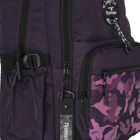 Relaxion 5 Bölmeli Su İtici Kumaş Kamuflaj Desen Ortaokul-Lise Çantası 21SYG40 - Resim 5