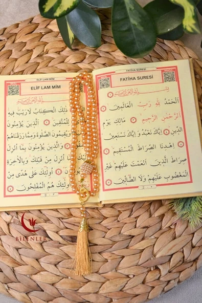 Kutulu İnci Tesbihli Yasin Kitabı Çanta Boy Termo Deri Kaplı Gold– Arapça, Türkçe Okunuşlu ve Mealli – 128 Sayfa  Hac Umre ve Mevlit Hediyeliği - Resim 2