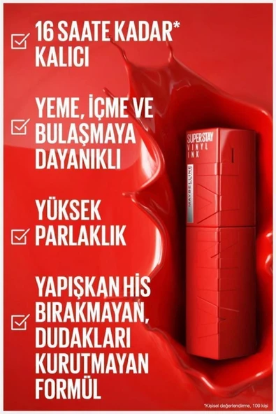 Super Stay Vinyl Ink Uzun Süre Kalıcı Şeftali Tonlu Likit Parlak Ruj 15 Peachy - 4