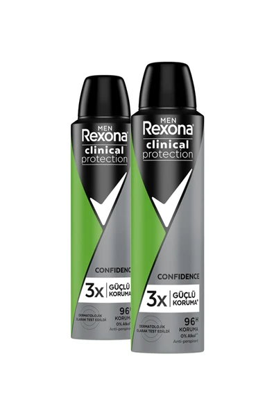 Men Clinical Protection Erkek Sprey Deodorant Confidence 96 Saat Koruma 150 ml X2 - 2