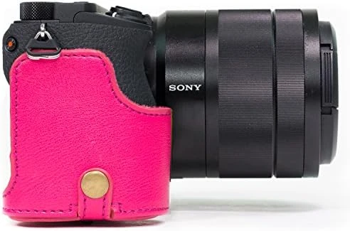 MegaGear MG1119 Sony Alpha A6500 (16-70mm) Deri Kamera Çantası, Pembe - 8