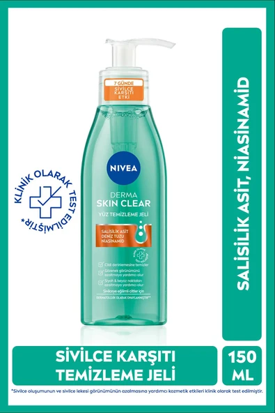 Skin Clear Yüz Temizleme Jeli 150 ml + Derma Skin Clear Sivilce Karşıtı Tonik 200 ml - 4