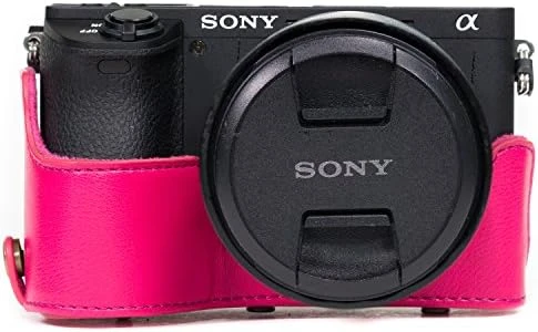 MegaGear MG1119 Sony Alpha A6500 (16-70mm) Deri Kamera Çantası, Pembe - 6