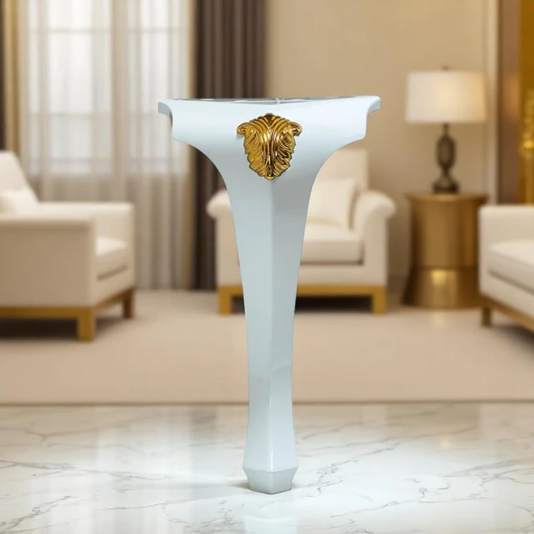 Lukens 4 ADET Beyaz Gold Sehpa Masa Ayakları 40 cm Plastik Ayak Mobilya Zigon Orta Sehpası Ayağı - Resim 6