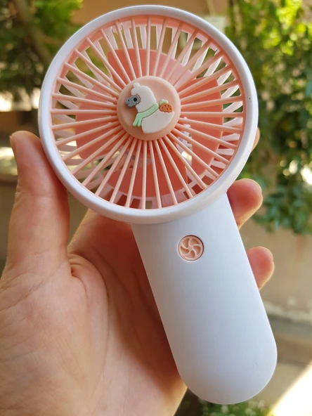 Şarjli Mini El Fanı Masa Fanı Soğutucu Masa Üstü Vantilatör Usb Stantlı Cep Telefonu Tutucu Turuncu