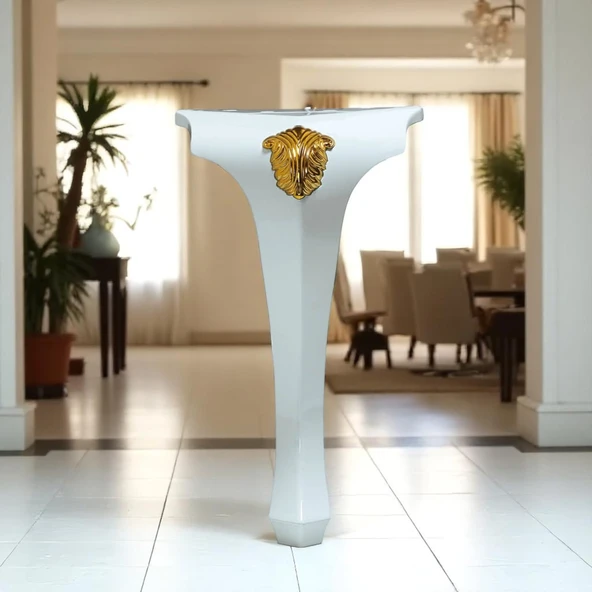 Lukens 4 ADET Beyaz Gold Sehpa Masa Ayakları 40 cm Plastik Ayak Mobilya Zigon Orta Sehpası Ayağı - Resim 5