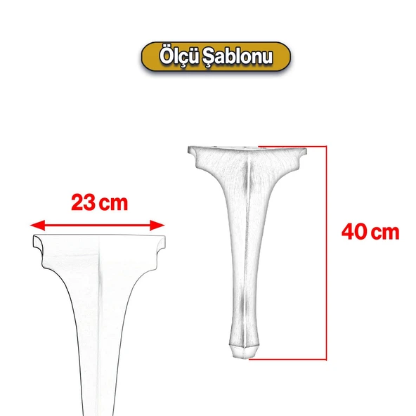 Lukens 4 ADET Beyaz Gold Sehpa Masa Ayakları 40 cm Plastik Ayak Mobilya Zigon Orta Sehpası Ayağı - Resim 2