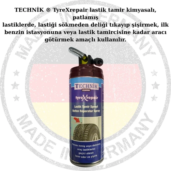 TECHNİK® TyreXrepair – Lastik Tamir Kiti Spreyi 400ml - 3