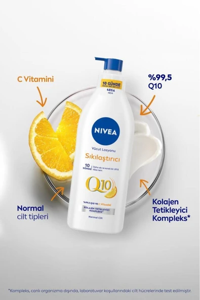 Q10 Sıkılaştırıcı Vücut Losyonu 400ml, 10 Günde Sıkılaş, C Vitamini, Nemlendirici, Kolajen, X2Adet - 3