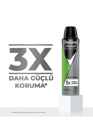 Men Clinical Protection Erkek Sprey Deodorant Confidence 96 Saat Koruma 150 ml X2 - 3