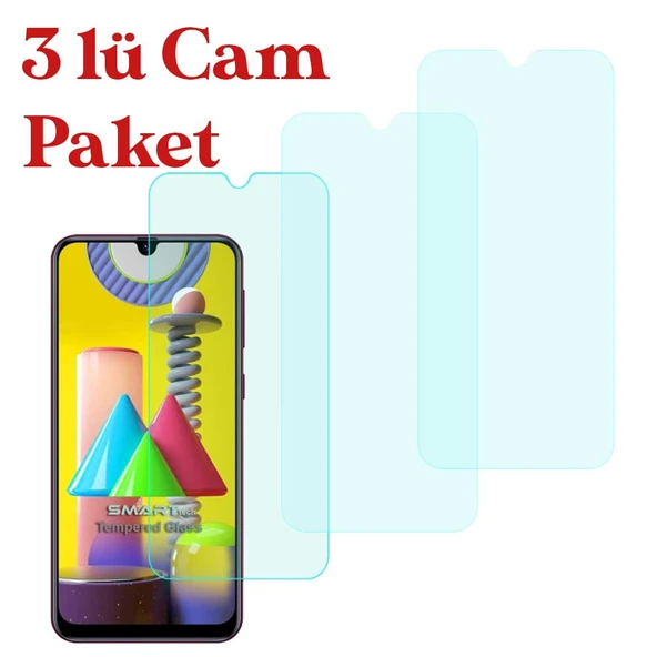 Samsung Galaxy A31 / M31 Uyumlu Temperli Kırılmaz Cam 3 Lü Set ürün görseli 1
