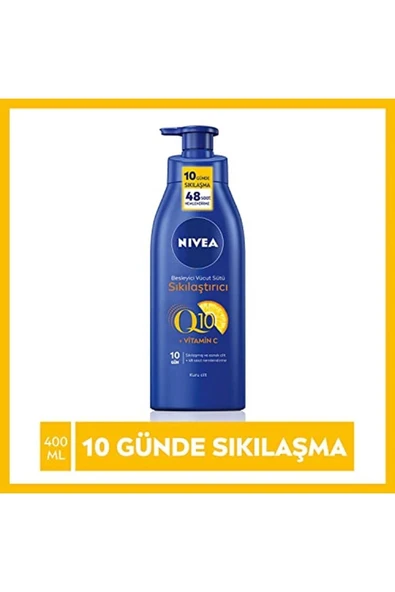 Q10 Besleyici Vücut Sütü Sıkılaştırıcı Vitamin C Kuru Ciltler 400 ml - 2