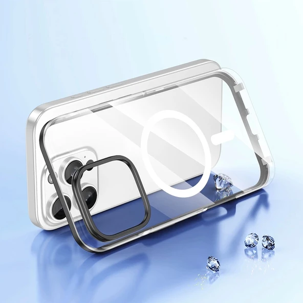 Apple iPhone 16 Pro Kılıf M-safe Şarj Özellikli Çıkarılabilir Arka Yüzeyli Zore Polar Kapak - 7