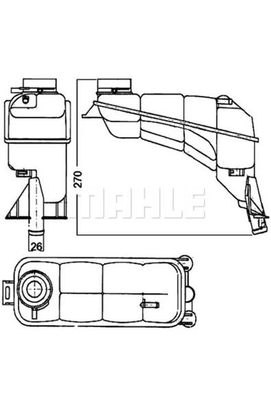 KNECHT CRT117000S Yedek Su Deposu (270×315×125) W210 S210 E 200 E 230 E 240 M 111.942 8Ma376755121 ürün görseli