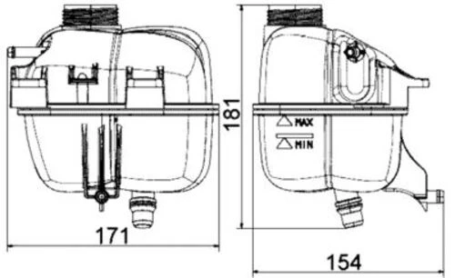 Mahle-knecht-behr Crt87001s Yedek Su Deposu Mini R55 Lcı R55 R57 R59 17137823626