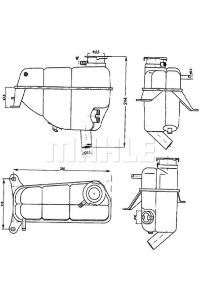 KNECHT CRT121000S Yedek Su Deposu 214×250×118 W124 S124 C124 E 200 E 220 E 280 M 111.940
