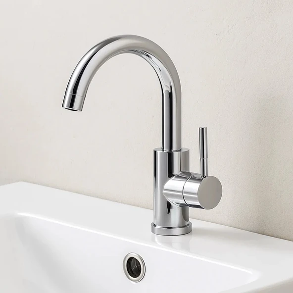 Lavabo Bataryası musluğu  Çift Su Girişli 5 Yıl Garantili  paslanmaz pirinç musluk