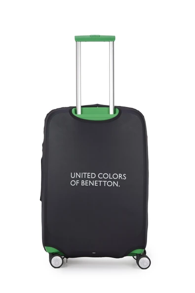 United Colors Of Benetton Orta Boy Koruyucu Valiz Kılıfı Likralı Siyah - Resim 3